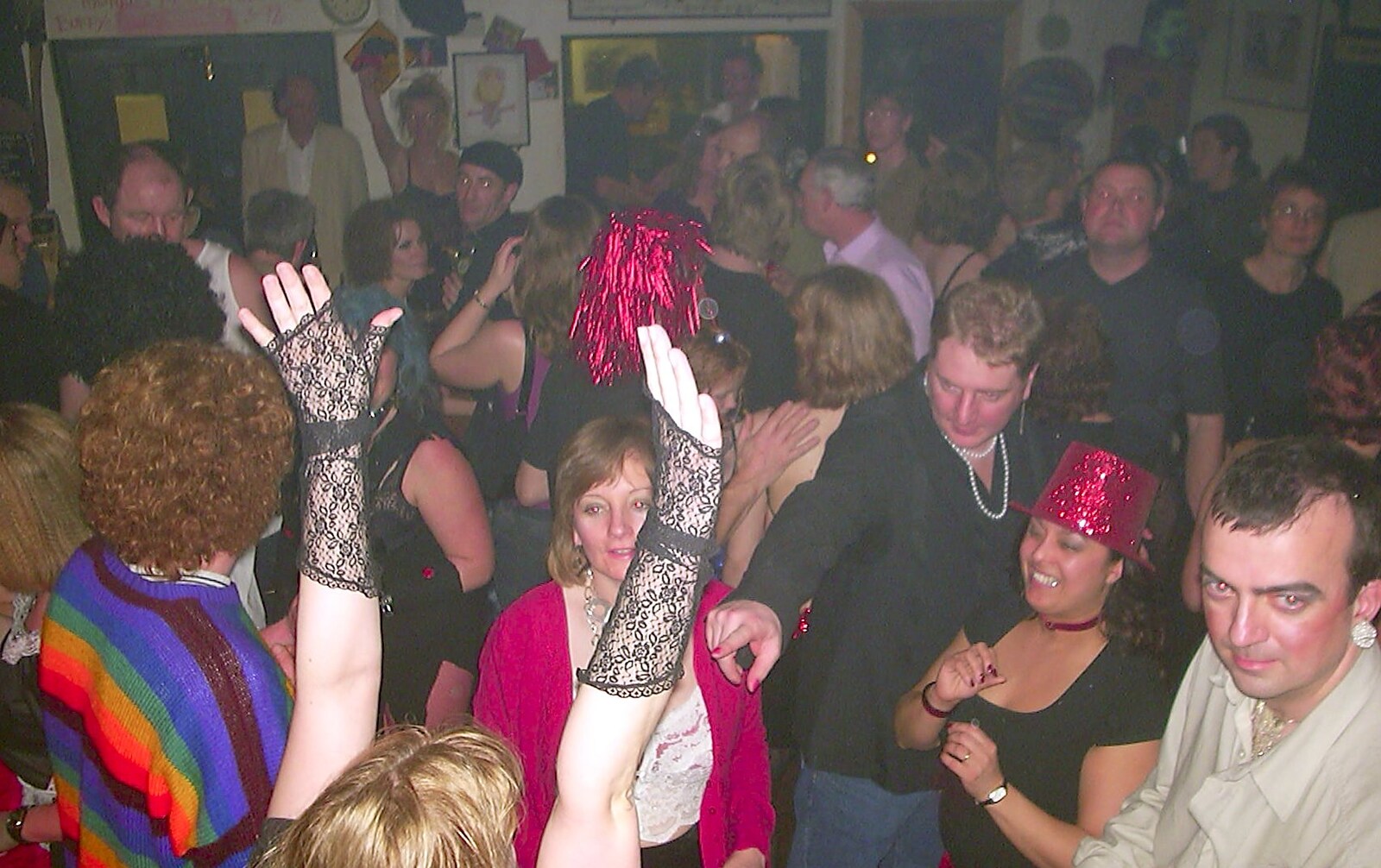 The dancing audience from The BBs do New Year's Eve at The Cider Shed, Banham, Norfolk - 31st December 2003
