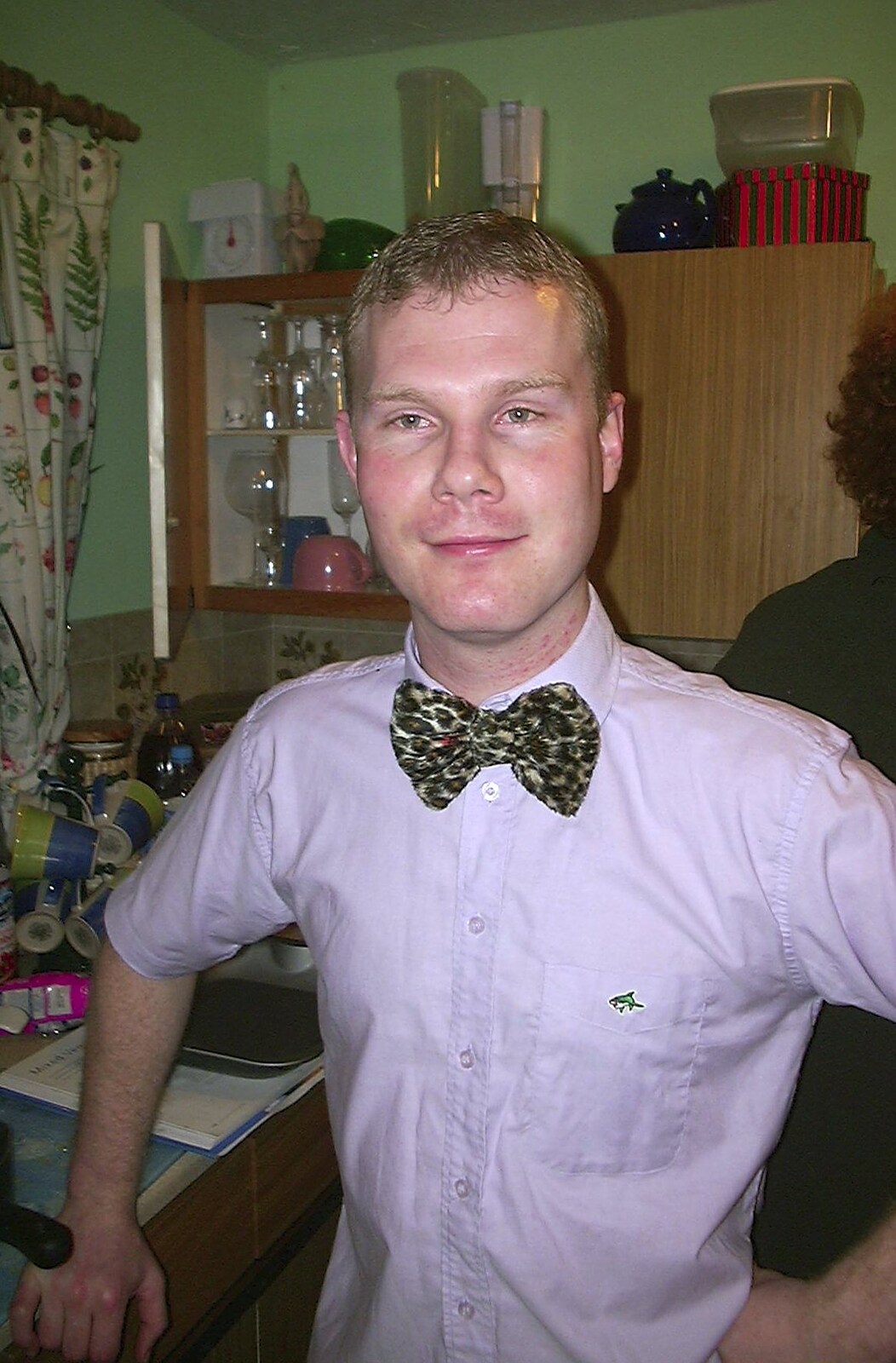 Mikey-P and Clare's House-Warming Thrash, Eye, Suffolk - 17th January 2004: Mikey demonstrates his flashing bow-tie