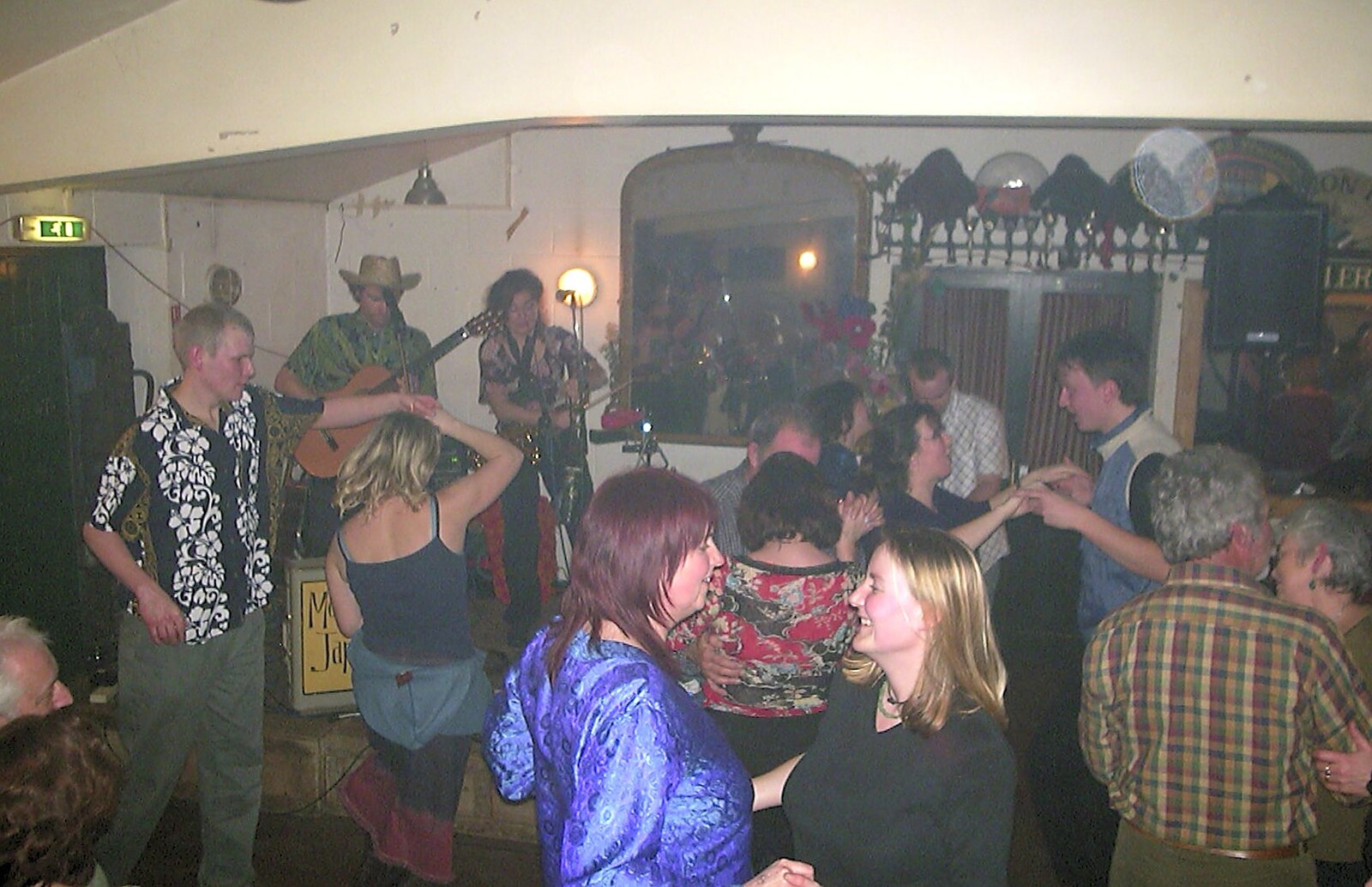 Dancing crowds in the Banham Barrel from The Swan's Cellar, and Bill's Mambo Night at the Barrel, Banham, Norfolk - 6th February 2004