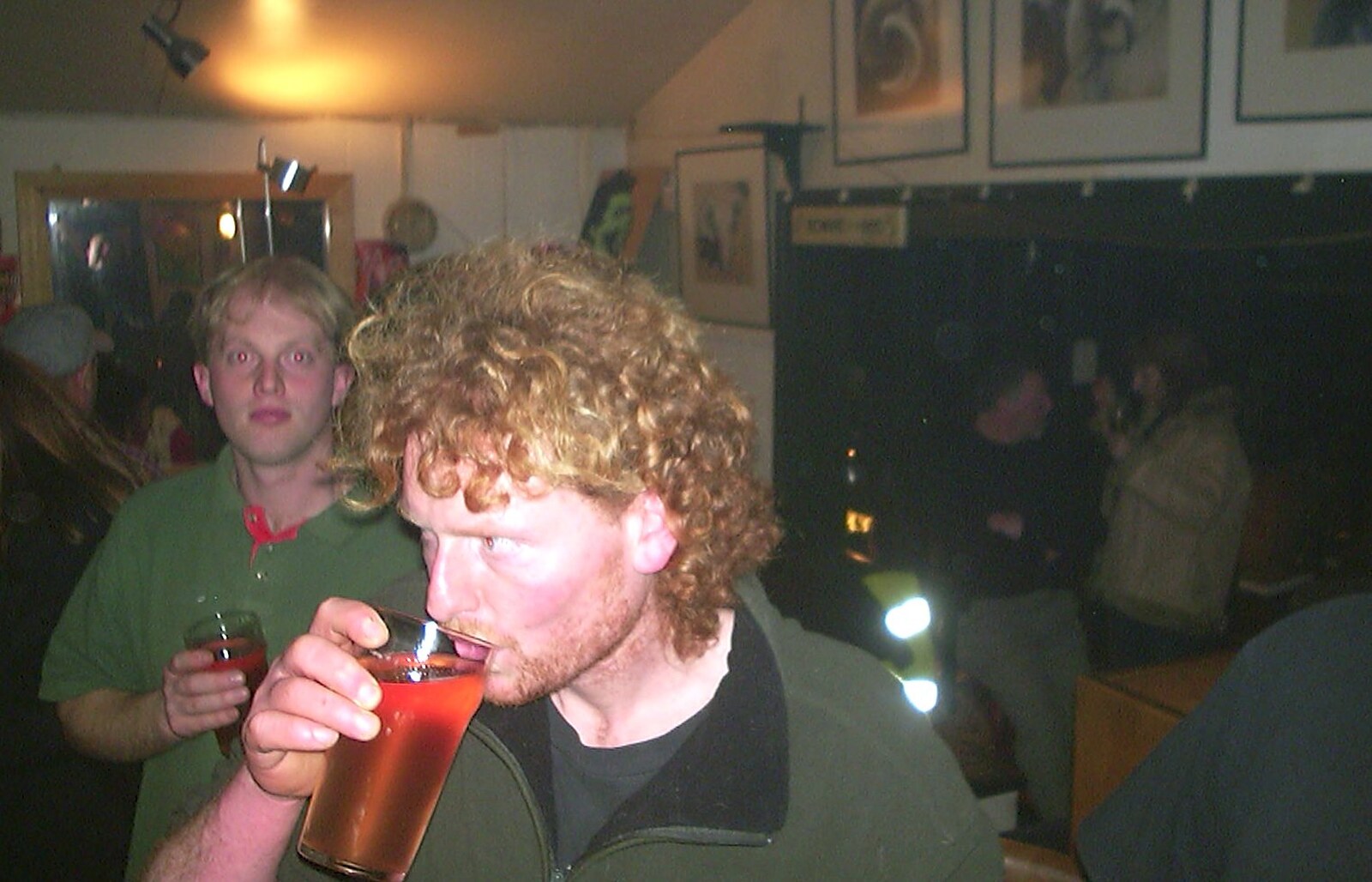Wavy roams around with a pint from The Swan's Cellar, and Bill's Mambo Night at the Barrel, Banham, Norfolk - 6th February 2004