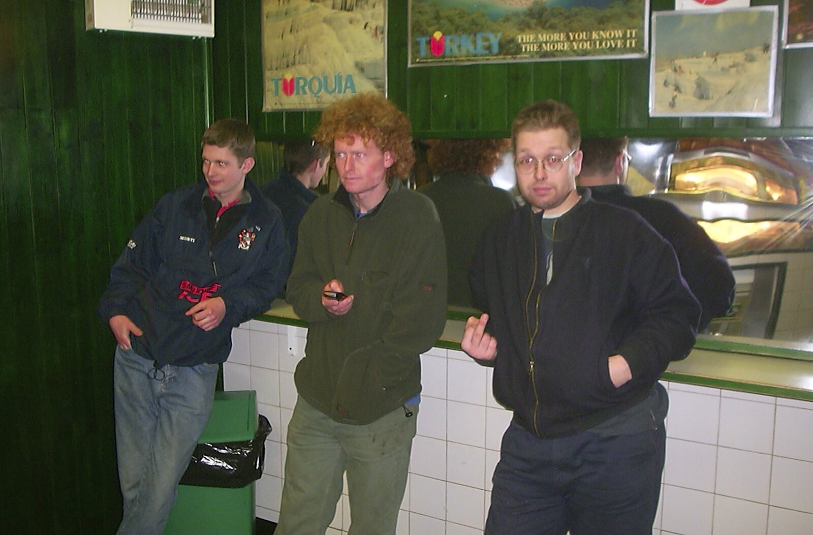 The BSCC's Evil Valentine's Day Bike Ride, Harleston, Norfolk - 14th February 2004: The boys in the kebab shop