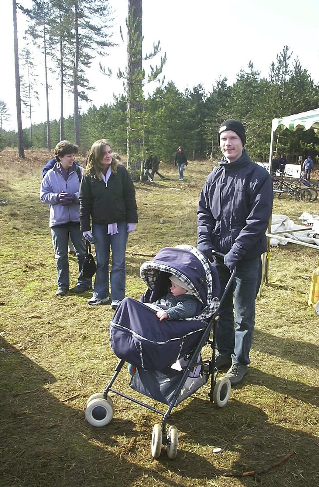 Andy with the baby Tyler from A day at the Husky Races, Lakenheath, Suffolk - 29th February 2004