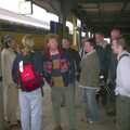 On the patform at Hoek Van Holland station, Mikey-P's Stag Weekend, Amsterdam, Netherlands - 5th March 2004