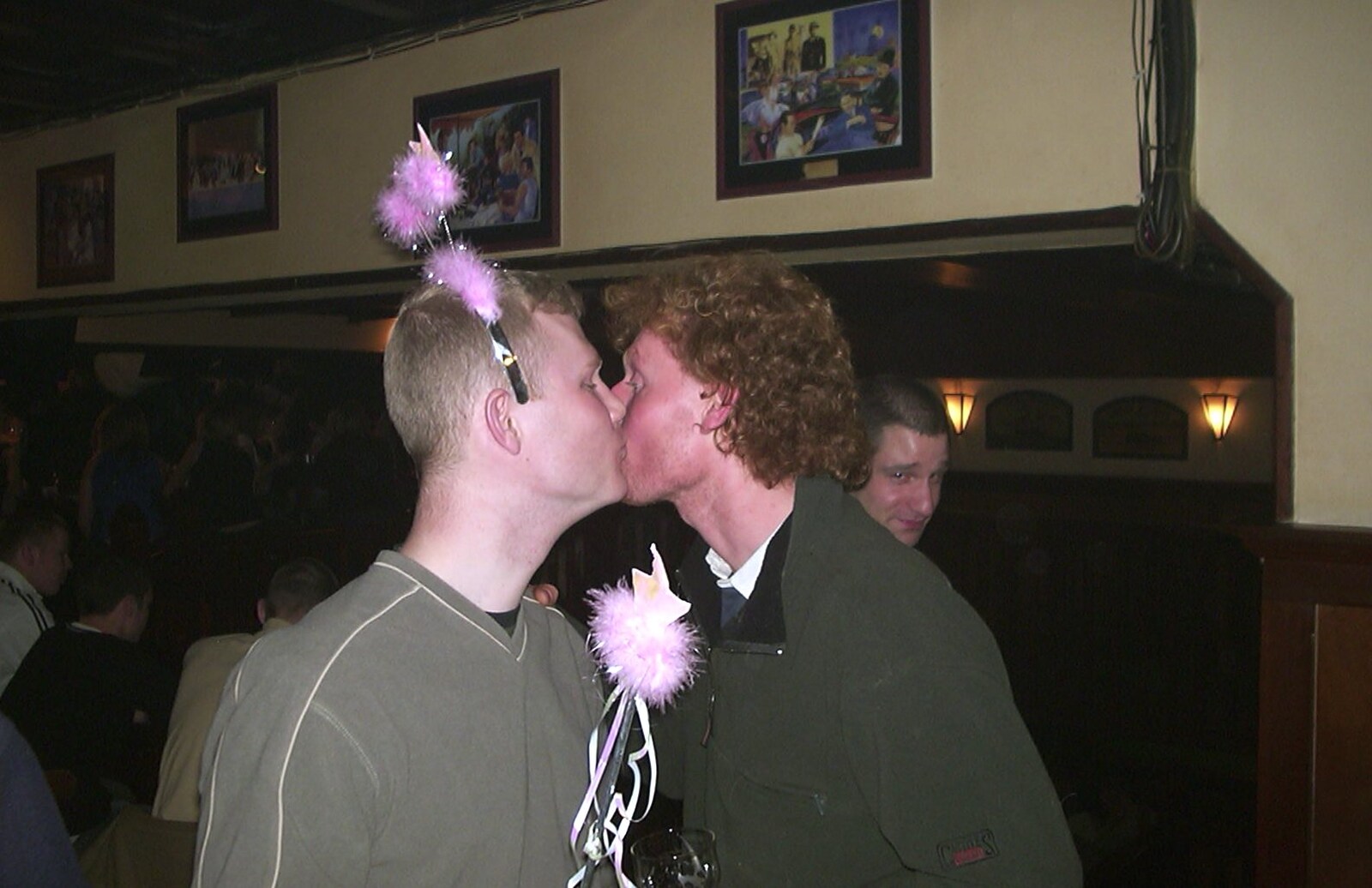Mike gets a snog from Wavy from Mikey-P's Stag Weekend, Amsterdam, Netherlands - 5th March 2004