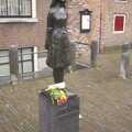 The Anne Frank statue near the Prinsengracht house, Anne Frank, Markets and Mikey-P's Stag Do, Amsterdam, Netherlands - 6th March 2004