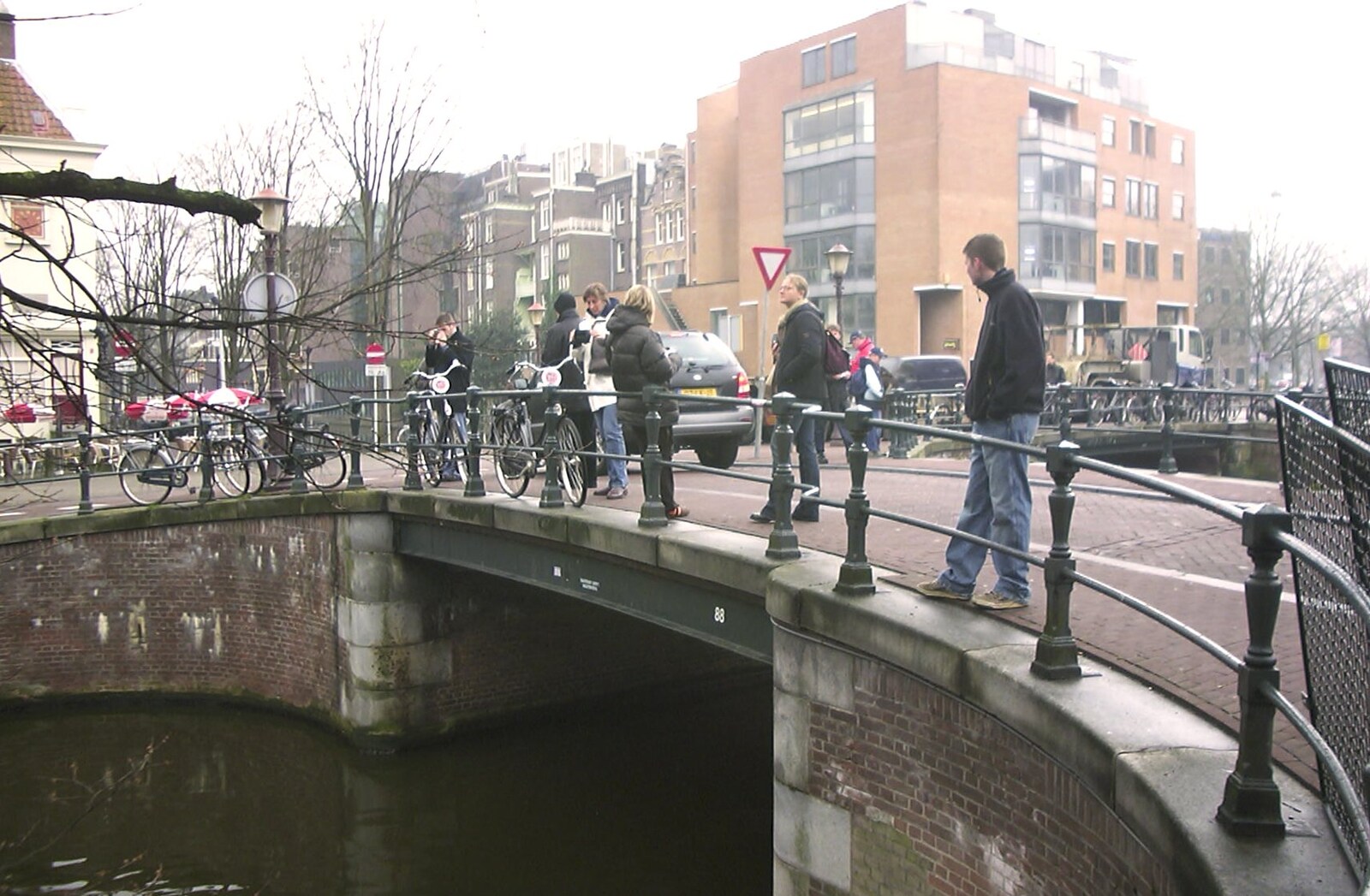 On a bridge somewhere from Anne Frank, Markets and Mikey-P's Stag Do, Amsterdam, Netherlands - 6th March 2004