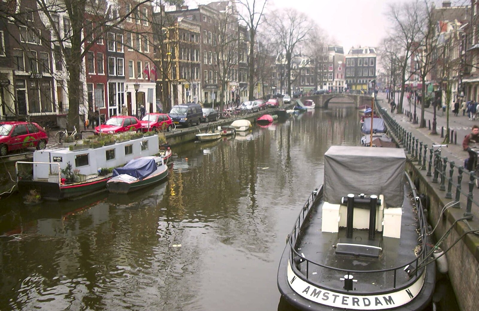 An Amsterdam canal from Anne Frank, Markets and Mikey-P's Stag Do, Amsterdam, Netherlands - 6th March 2004