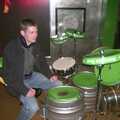 Phil on a Heineken drum kit, Anne Frank, Markets and Mikey-P's Stag Do, Amsterdam, Netherlands - 6th March 2004
