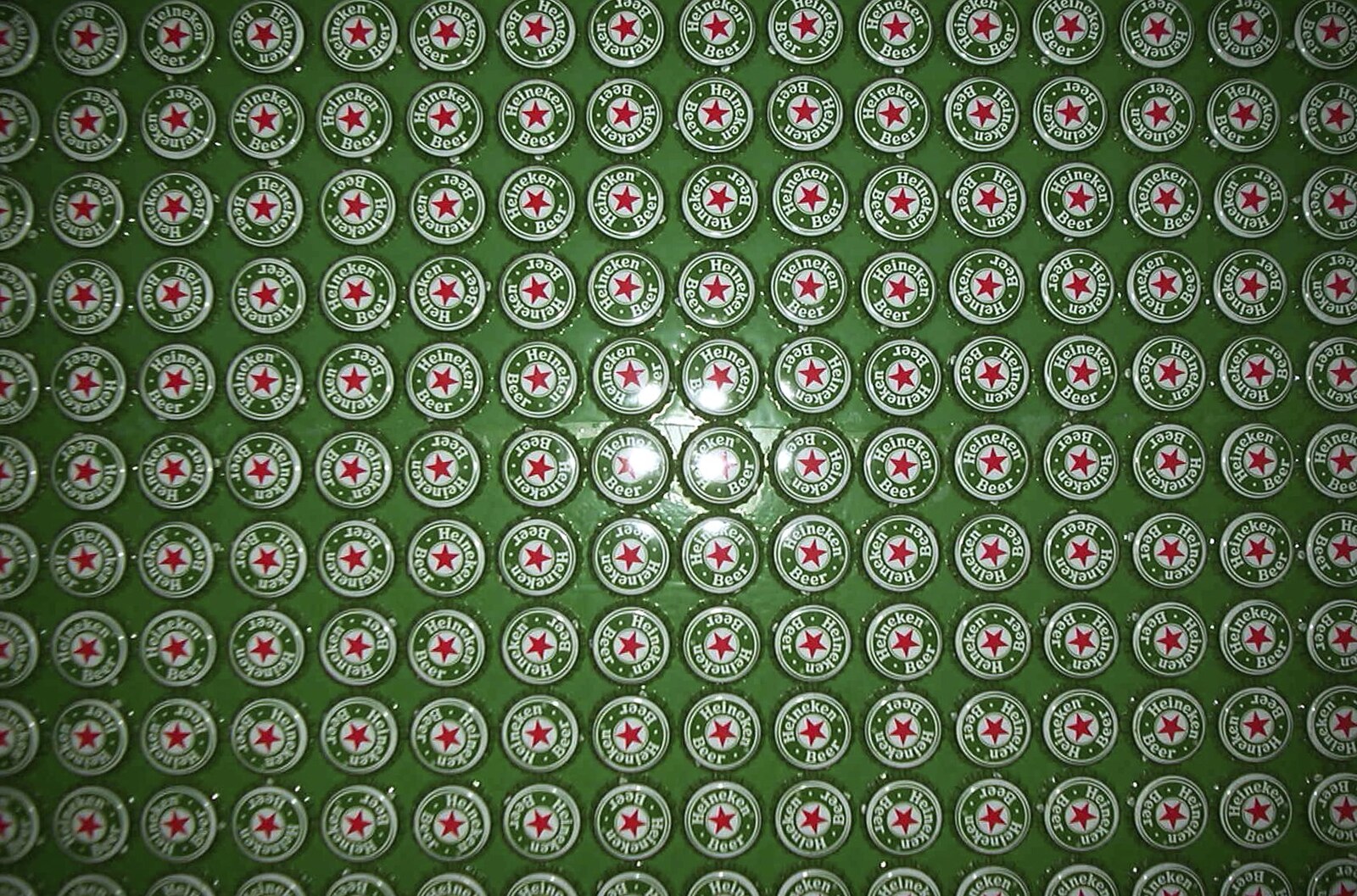 A wall made up of Heineken bottle tops from Anne Frank, Markets and Mikey-P's Stag Do, Amsterdam, Netherlands - 6th March 2004