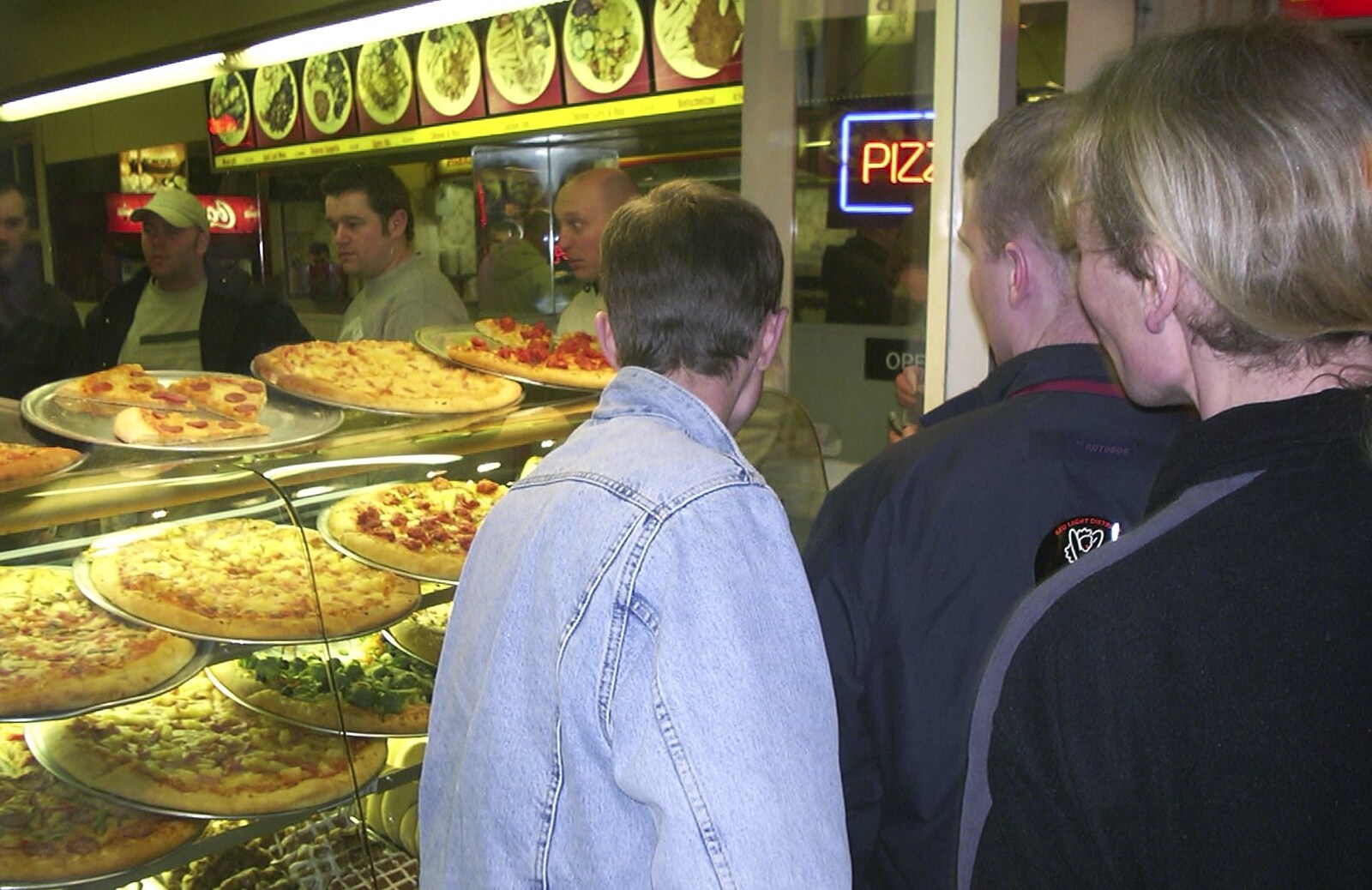 We stock up on pizza from Anne Frank, Markets and Mikey-P's Stag Do, Amsterdam, Netherlands - 6th March 2004