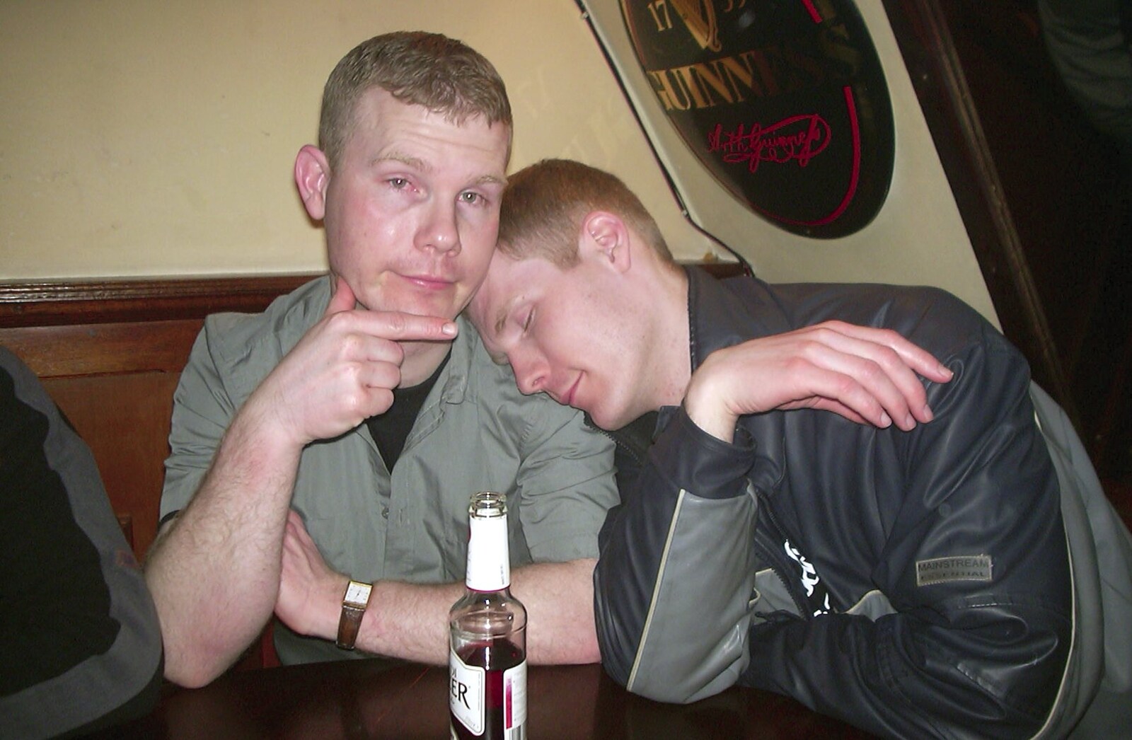 Andy has a kip from Anne Frank, Markets and Mikey-P's Stag Do, Amsterdam, Netherlands - 6th March 2004