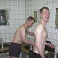 Mikey and Andy in the communual bathroom, Anne Frank, Markets and Mikey-P's Stag Do, Amsterdam, Netherlands - 6th March 2004