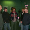 The gang in then waiting room at Stowmarket, Anne Frank, Markets and Mikey-P's Stag Do, Amsterdam, Netherlands - 6th March 2004