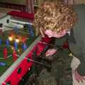 Wavy feeds the table-football machine, Fire Training and Lorraine's New Sprog, Cambridge and Brome - 10th March 2004