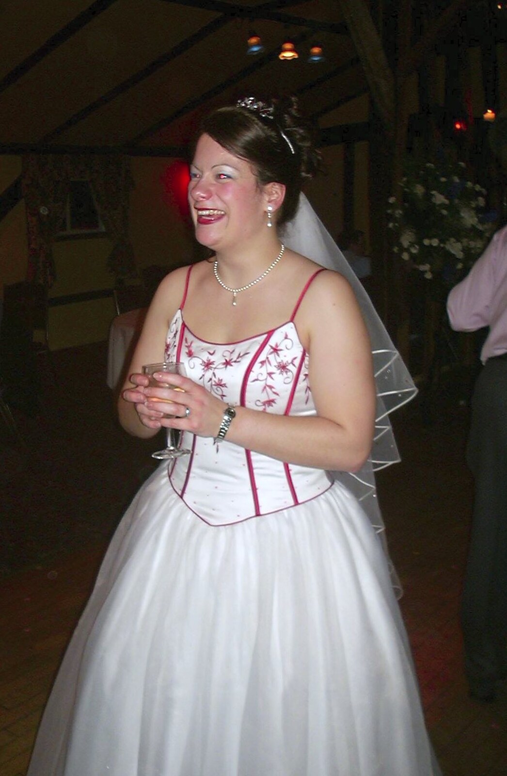 Clare in her dress from Mikey-P and Clare's Wedding Reception, Brome Grange, Suffolk - 20th March 2004