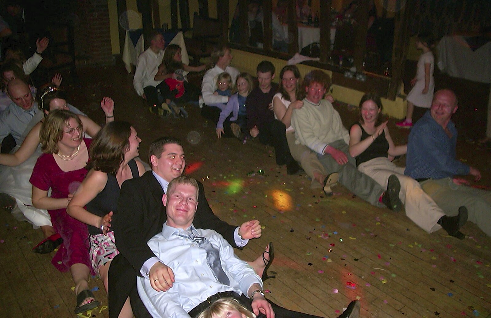 Everyone's doing the wedding-reception tradition from Mikey-P and Clare's Wedding Reception, Brome Grange, Suffolk - 20th March 2004