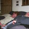 Wavy and Gov asleep, Mikey-P and Clare's Wedding Reception, Brome Grange, Suffolk - 20th March 2004