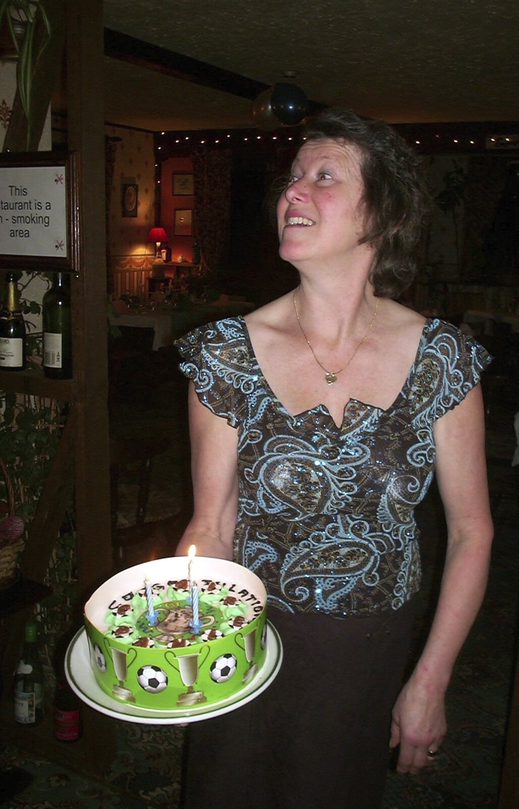 Paul and Claire's Engagement Party, Brome Swan, Suffolk - 27th March 2004: Sylvia and cake