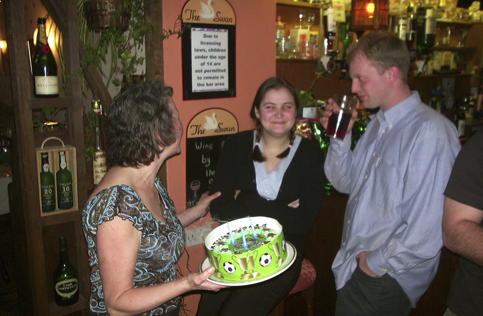 Paul and Claire's Engagement Party, Brome Swan, Suffolk - 27th March 2004: The cake does a tour