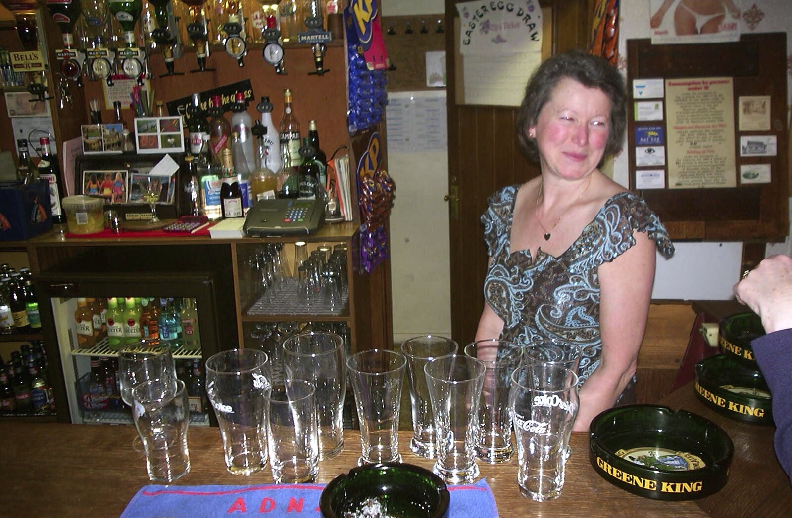 Paul and Claire's Engagement Party, Brome Swan, Suffolk - 27th March 2004: Sylvia with a load of clean glasses