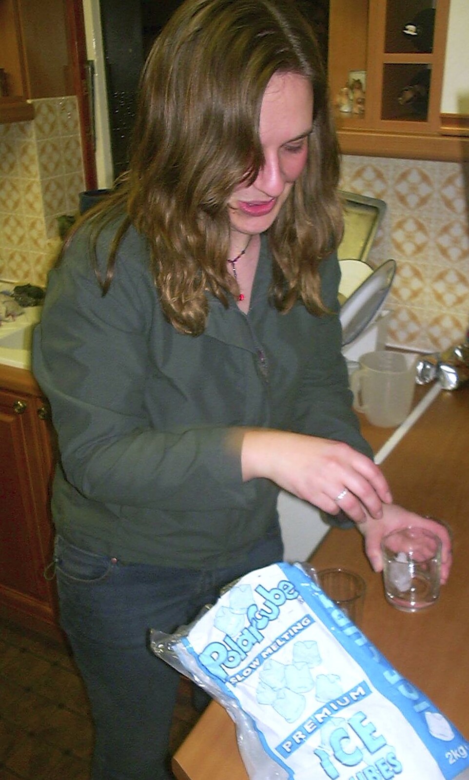 Jess prepares a night cap from Jess's Birthday Do, The King's Head, Pulham St Mary, Norfolk - 3rd April 2004