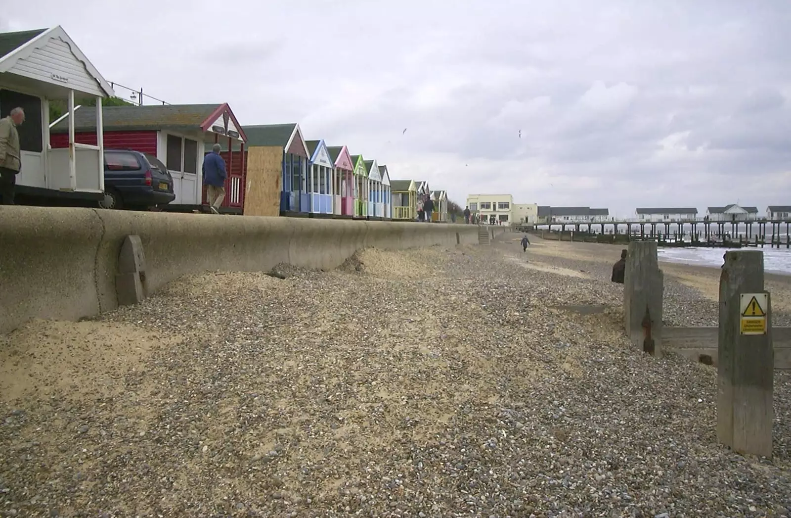 The mostly-empty beach, from Moping in Southwold, Suffolk - 3rd April 2004