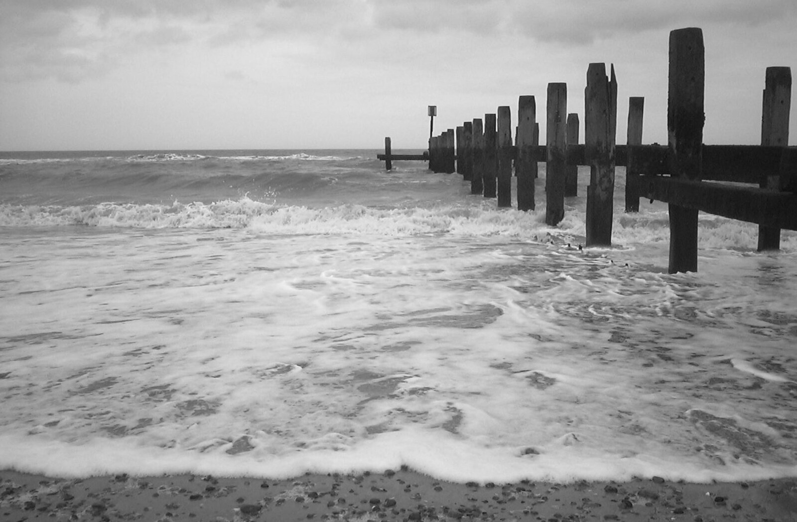 Groynes in the sea from Moping in Southwold, Suffolk - 3rd April 2004