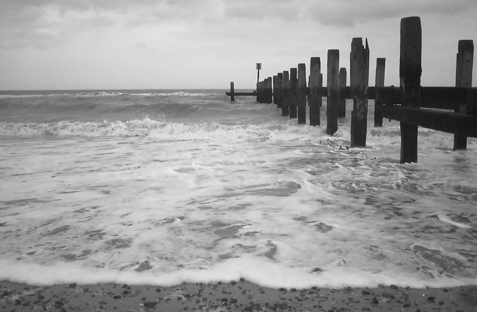 Groynes in the sea, from Moping in Southwold, Suffolk - 3rd April 2004