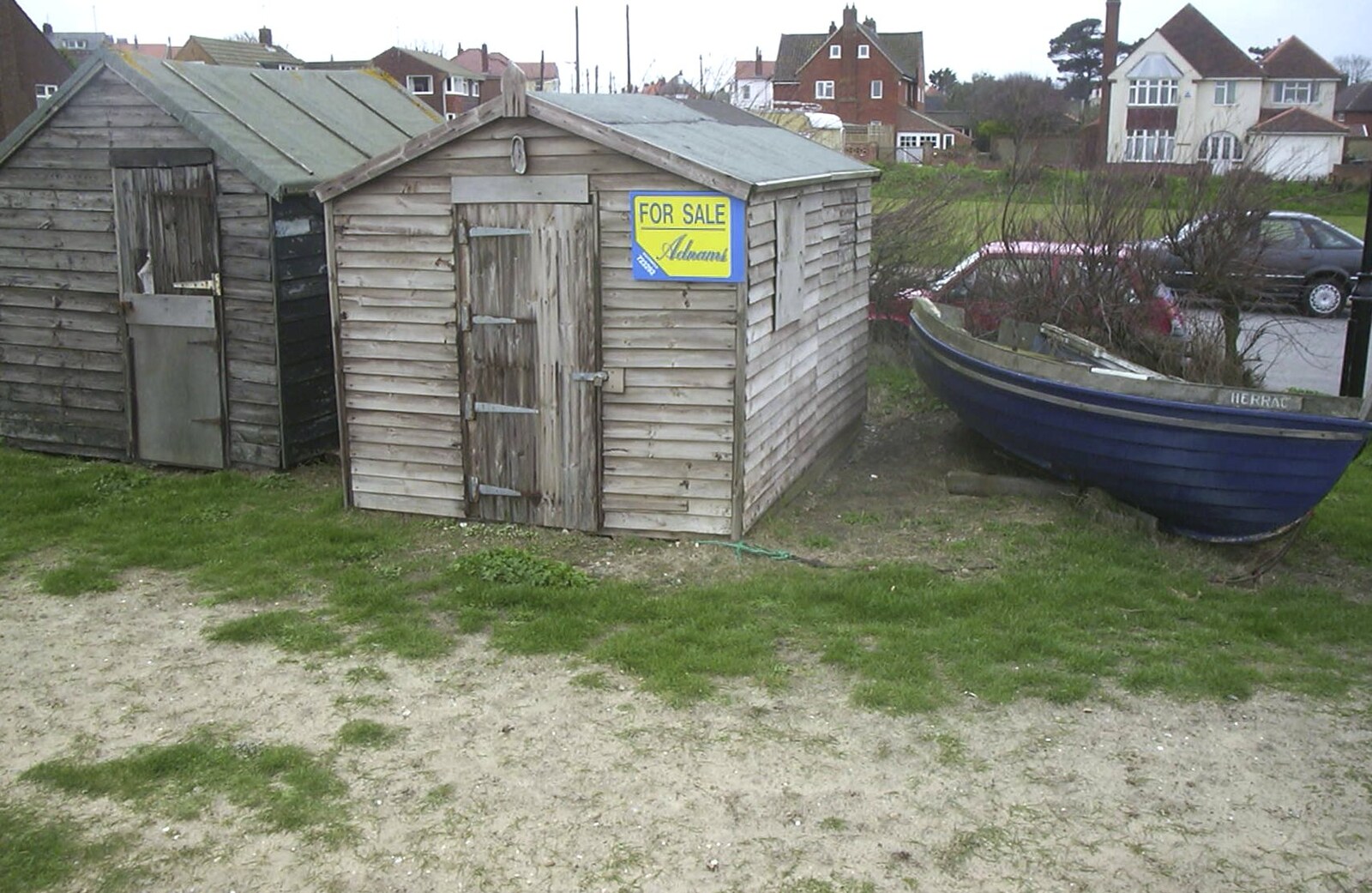 A shed for sale on the sea front from Moping in Southwold, Suffolk - 3rd April 2004