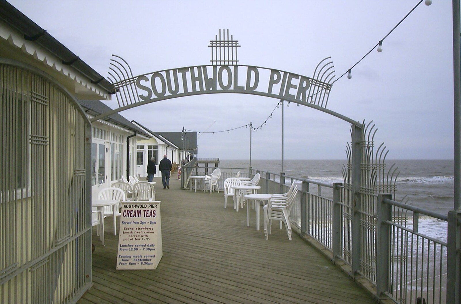 The Southwold Pier sign from Moping in Southwold, Suffolk - 3rd April 2004