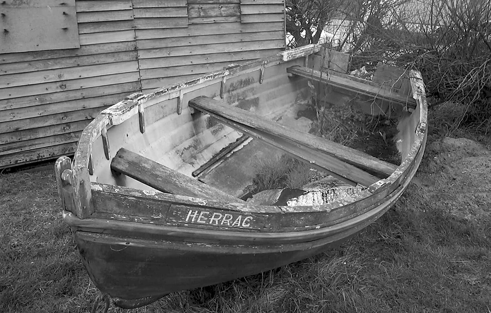 A derelict boat called Herrac from Moping in Southwold, Suffolk - 3rd April 2004