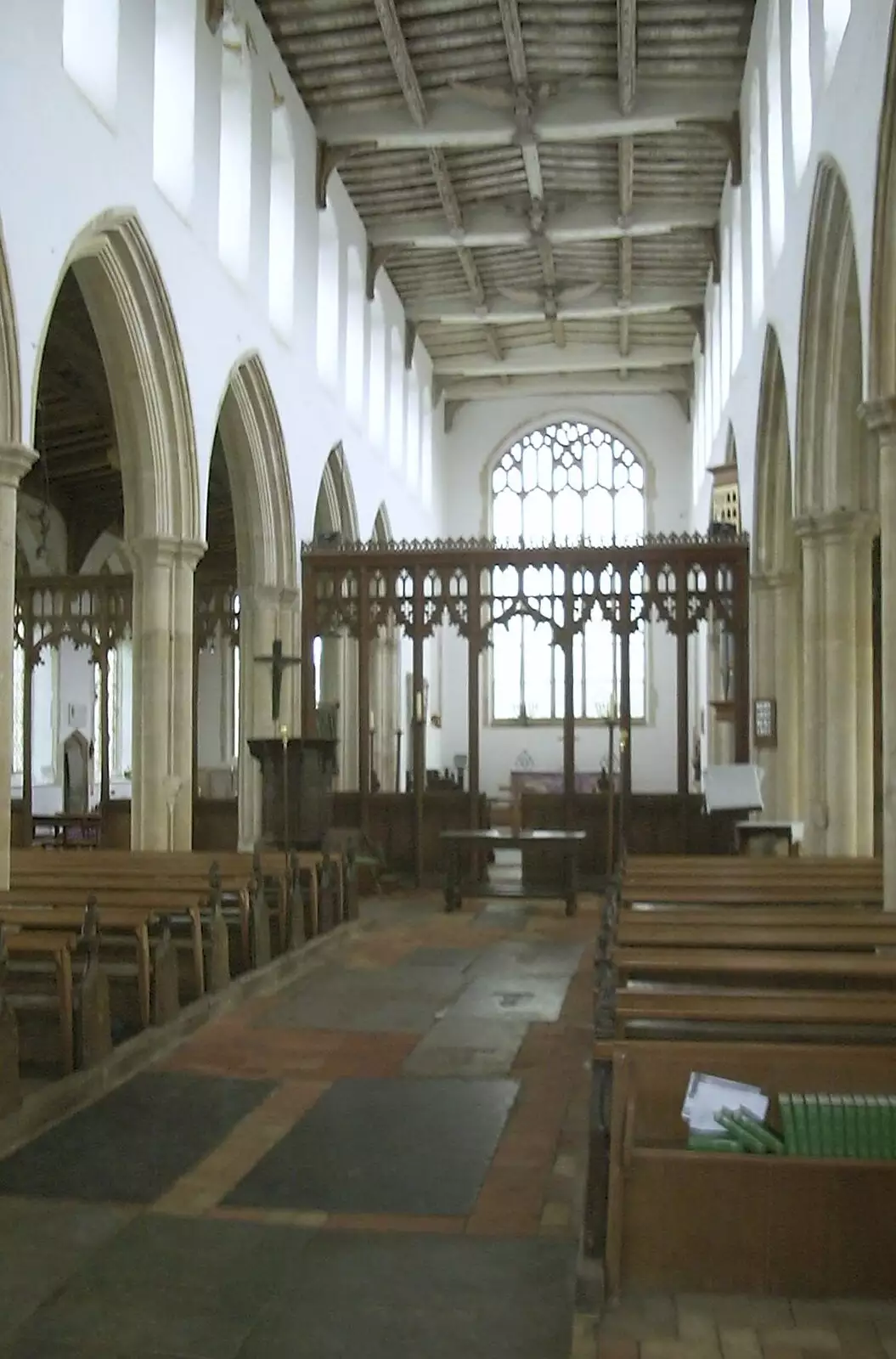 Inside Blythburgh church, from Moping in Southwold, Suffolk - 3rd April 2004