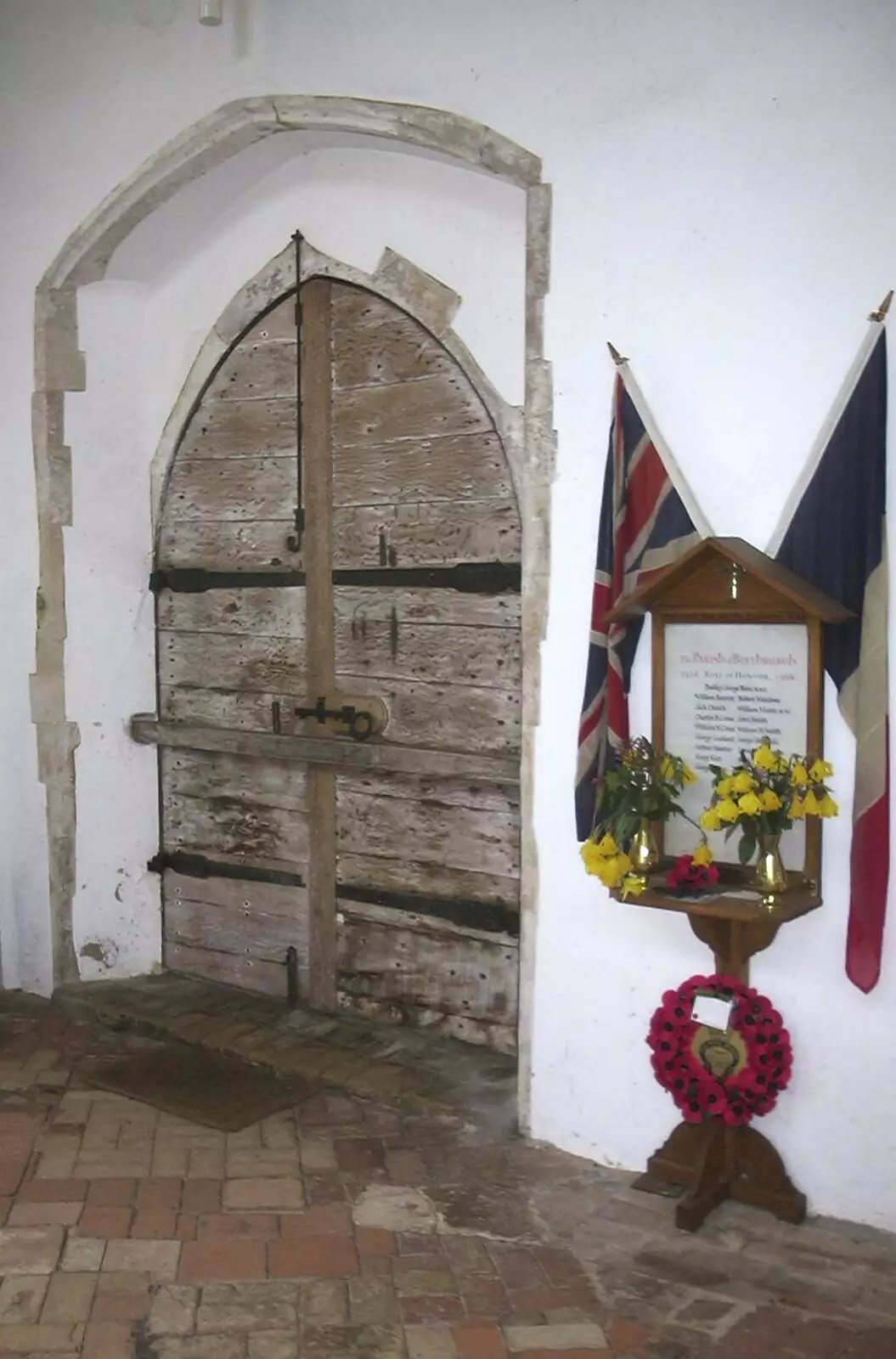 the church door, with Black Shuck's scorch marks, from Moping in Southwold, Suffolk - 3rd April 2004