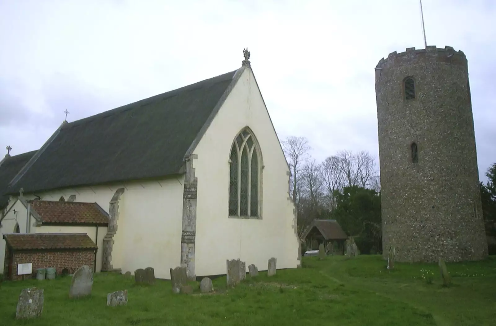 The detatched church at Bramfield, from Moping in Southwold, Suffolk - 3rd April 2004