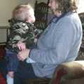 Tyler sits on grandma's knee, Jess's Post-Birthday Barbeque and a Walk Around Pulham - 4th April 2004