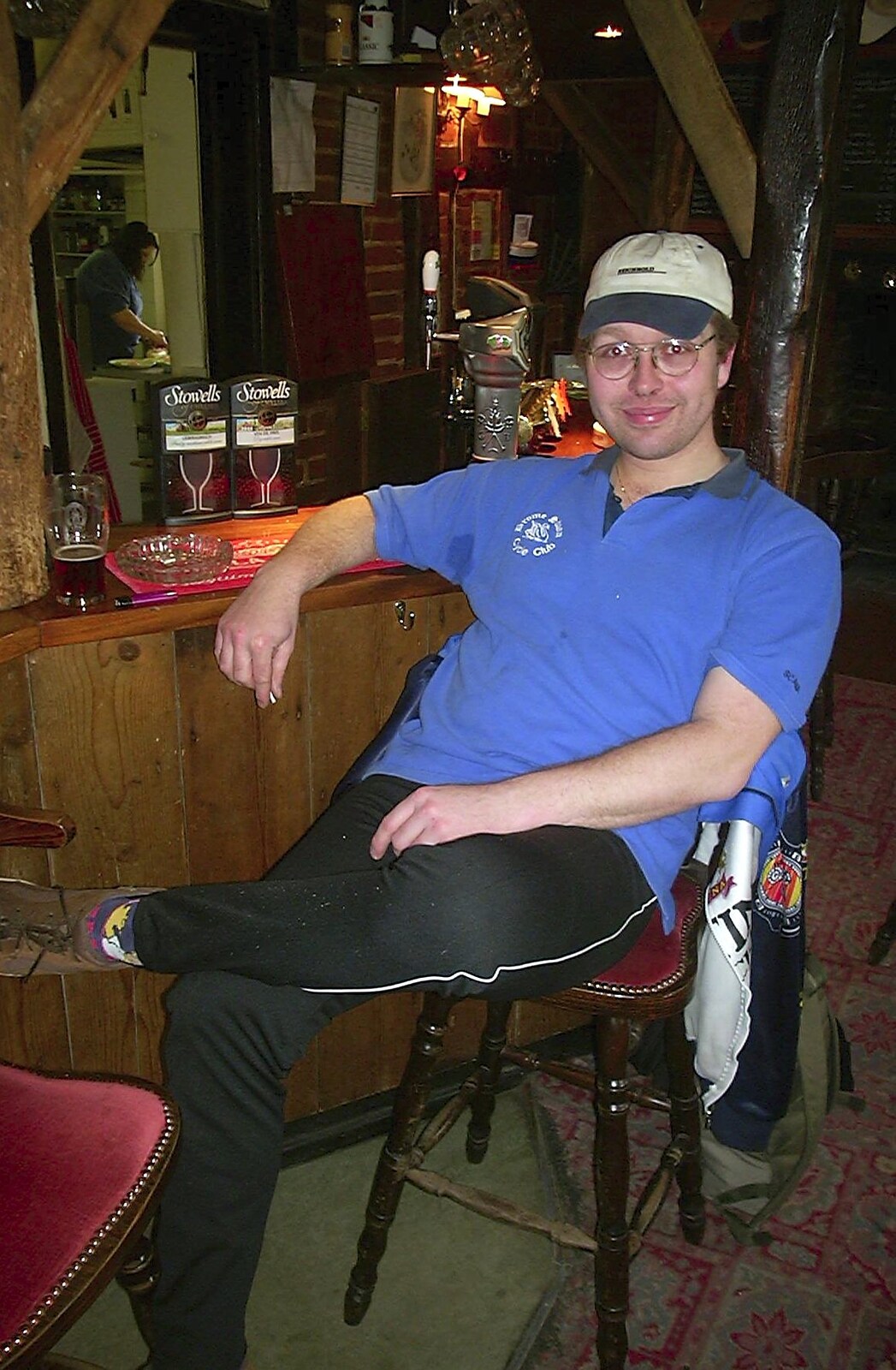 Marc at the bar from The BSCC Easter Bike Ride, Thelnetham and Redgrave, Suffolk - 10th April 2004
