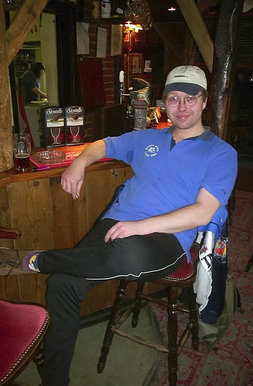 Marc at the bar, from The BSCC Easter Bike Ride, Thelnetham and Redgrave, Suffolk - 10th April 2004