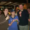 Bill waits with a pool cue in hand, The BSCC Easter Bike Ride, Thelnetham and Redgrave, Suffolk - 10th April 2004