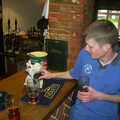 The cow has been rescued and is on the bar, The BSCC Easter Bike Ride, Thelnetham and Redgrave, Suffolk - 10th April 2004