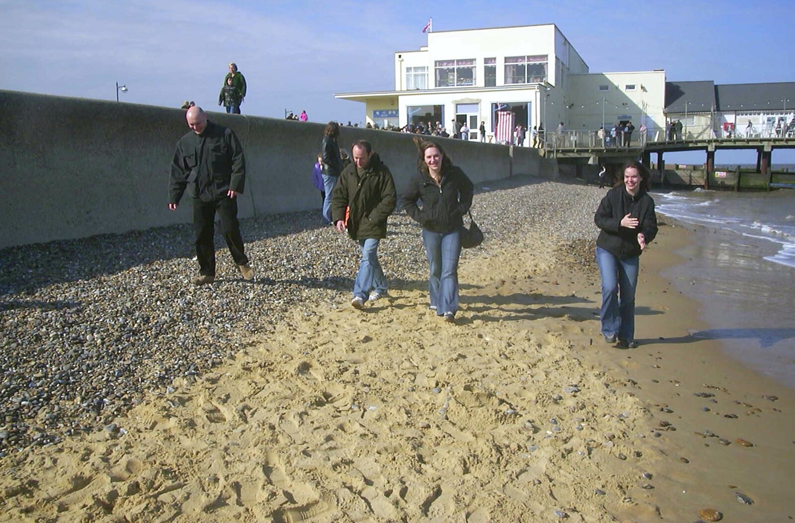 We go for a walk on the beach from A Trip to Sunny Southwold, Suffolk - 12th April