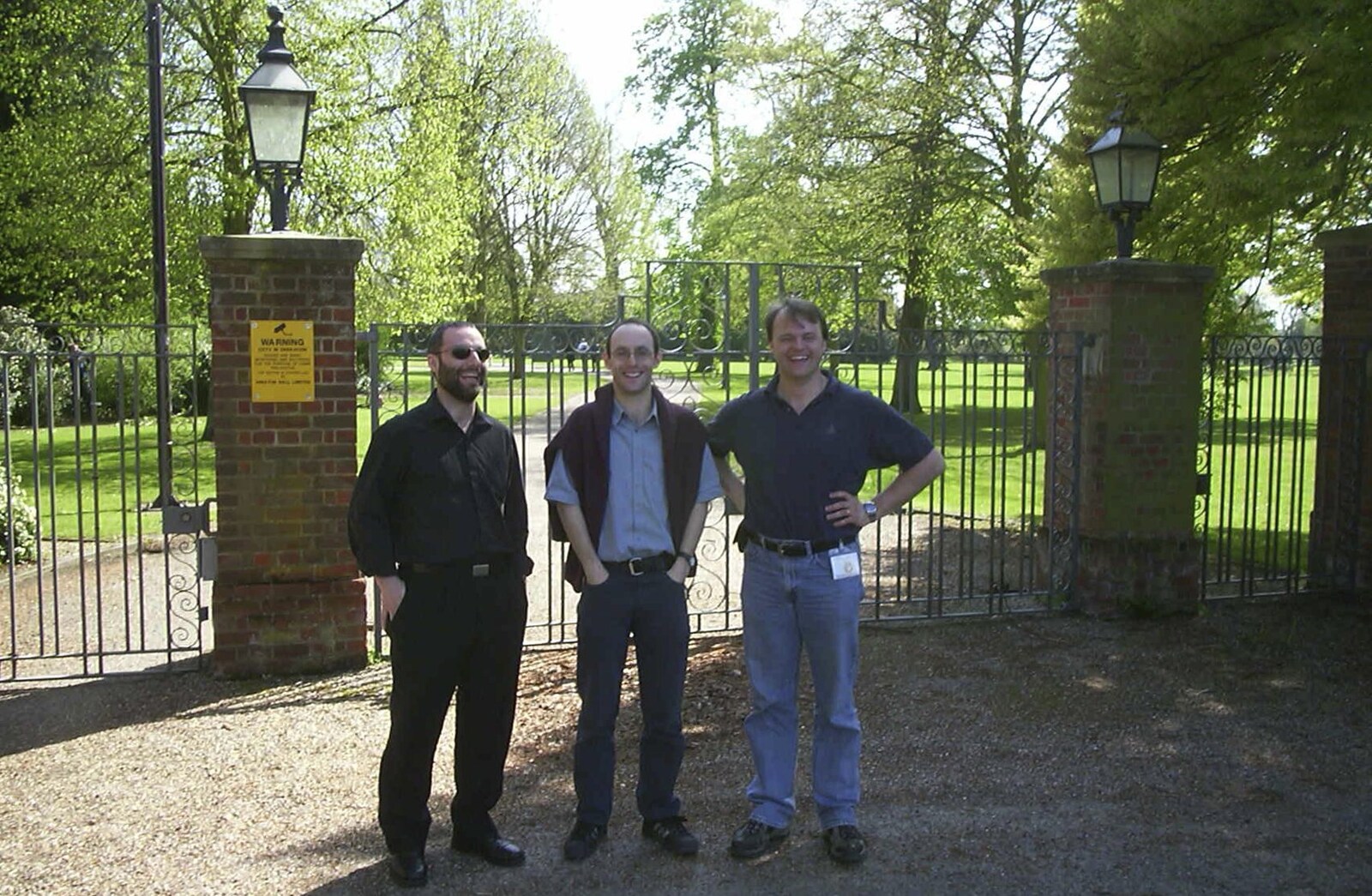 Standing by the back gate from A Trigenix Trip to the Sanger Centre, Hinxton, Cambridgeshire - 23rd April 2004