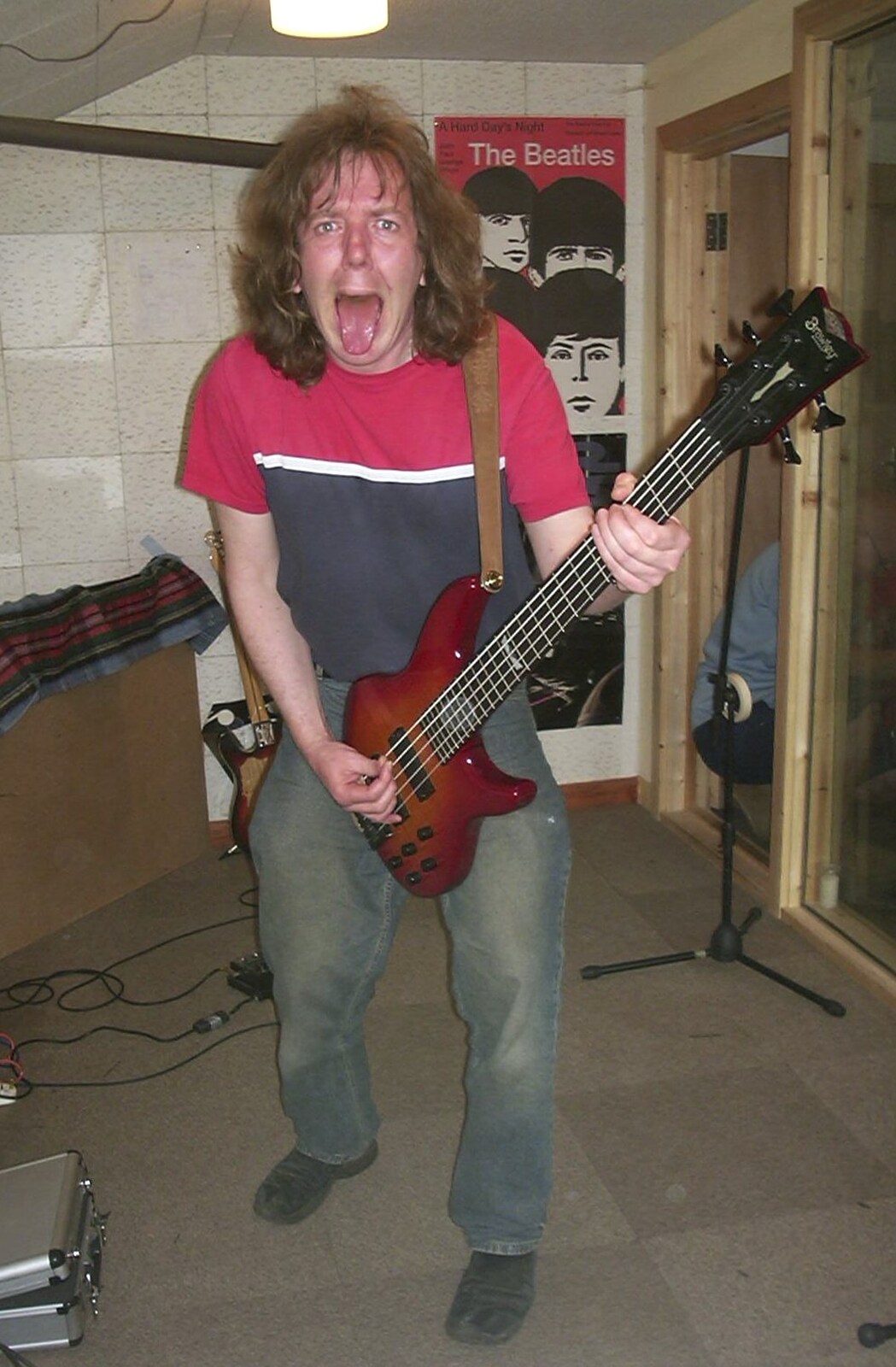 Max does his best Gene Symmonds impression from The BBs Recording Session, Eye, Suffolk - 25th April 2004