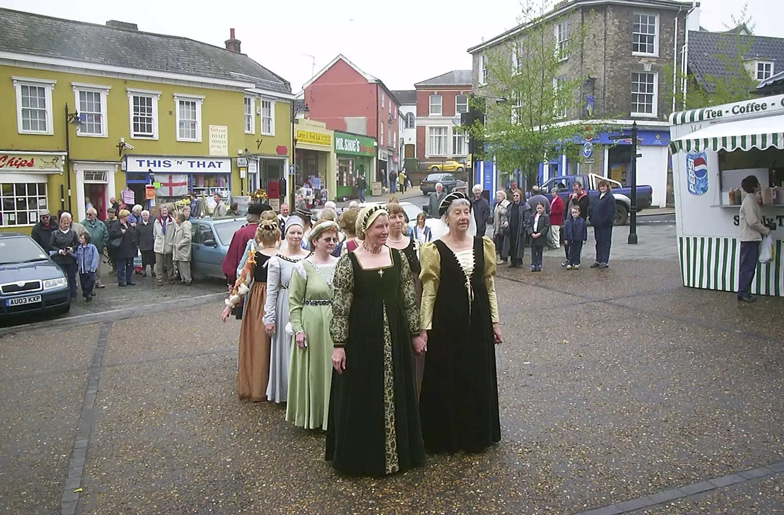 The women line up, from Badminton Sprogs and The Skelton Festival, Diss, Norfolk - 1st May 2004