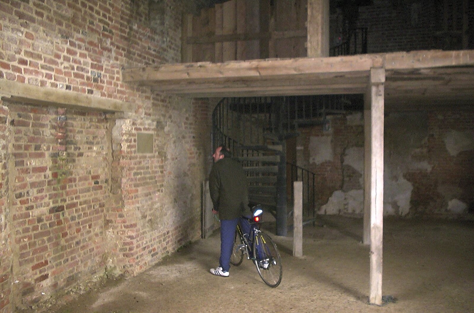 DH pokes about in the old barn from The BSCC Annual Bike Ride, Lenham, Kent - 8th May 2004