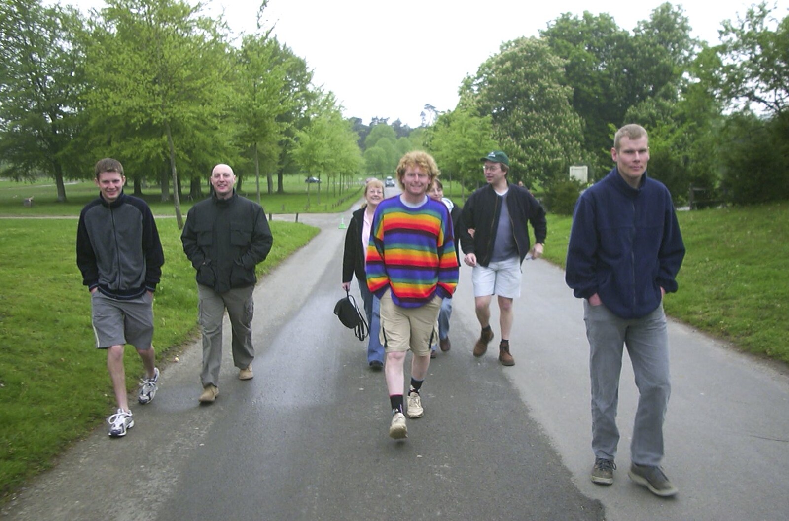 The gang strides up the hill to the ticket office from A Trip Around Leeds Castle, Maidstone, Kent - 9th May 2004