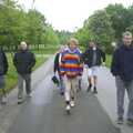 The gang strides up the hill to the ticket office, A Trip Around Leeds Castle, Maidstone, Kent - 9th May 2004