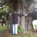 Sue joins in with the tree hugging, A Trip Around Leeds Castle, Maidstone, Kent - 9th May 2004