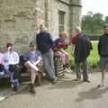 The gang wait for Nosher outside the castle, A Trip Around Leeds Castle, Maidstone, Kent - 9th May 2004