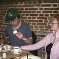 Marc's on scones and cream in the Fairfax Hall Café, A Trip Around Leeds Castle, Maidstone, Kent - 9th May 2004