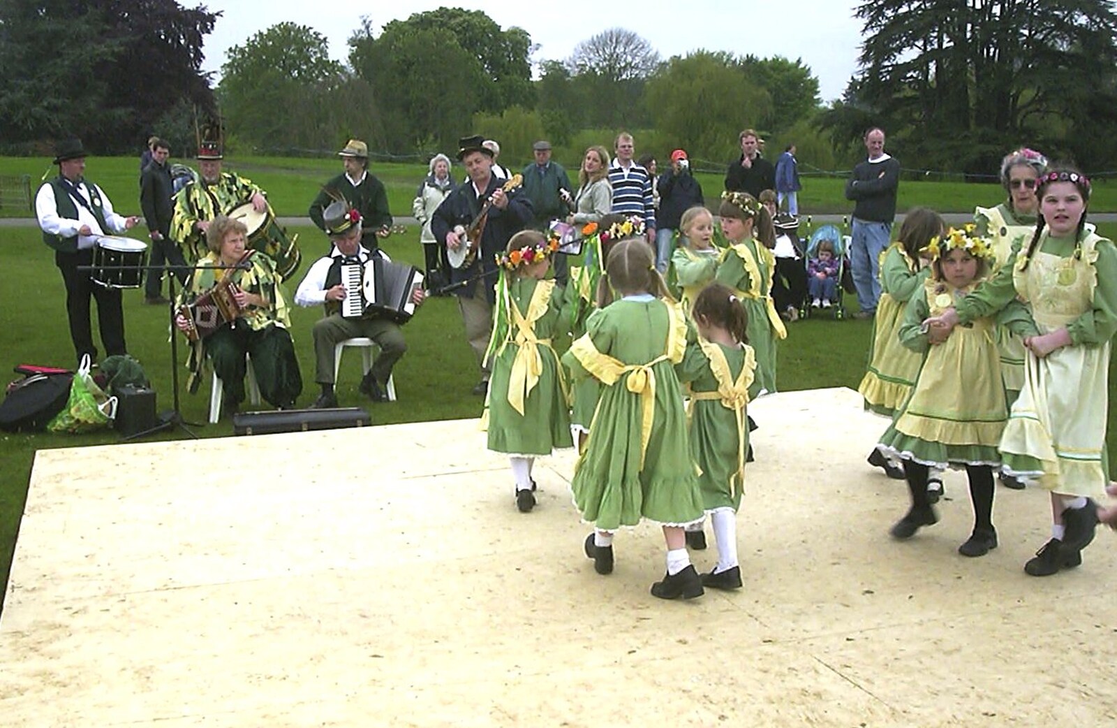 Some girls do a spot of morris dancing from A Trip Around Leeds Castle, Maidstone, Kent - 9th May 2004